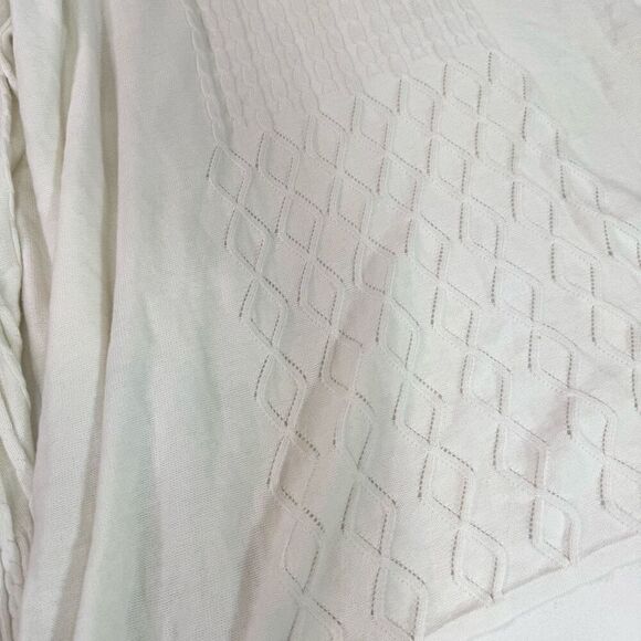 Croft & Barrow Sweater Cardigan Womens 3X White Open Front Cable Knit Classic - Picture 6 of 7